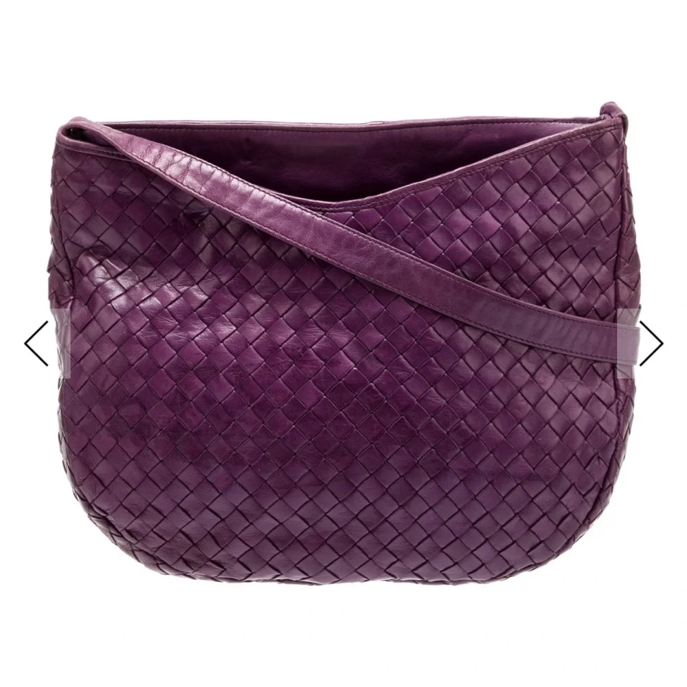 Bottega Veneta Deep Purple Woven Hobo Bag - Picture 1 of 6